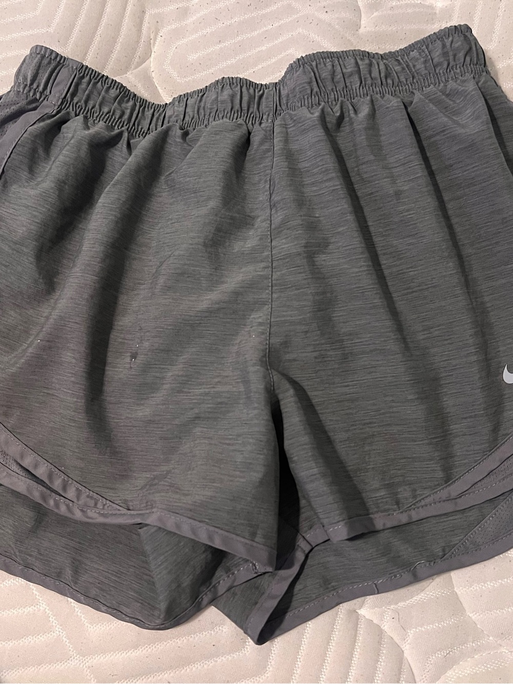 Nike Women's Dark Gray Elastic-Waist Athletic Shorts